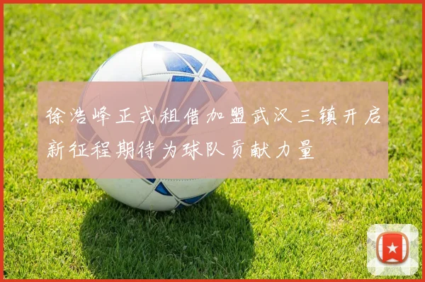 徐浩峰正式租借加盟武汉三镇开启新征程期待为球队贡献力量